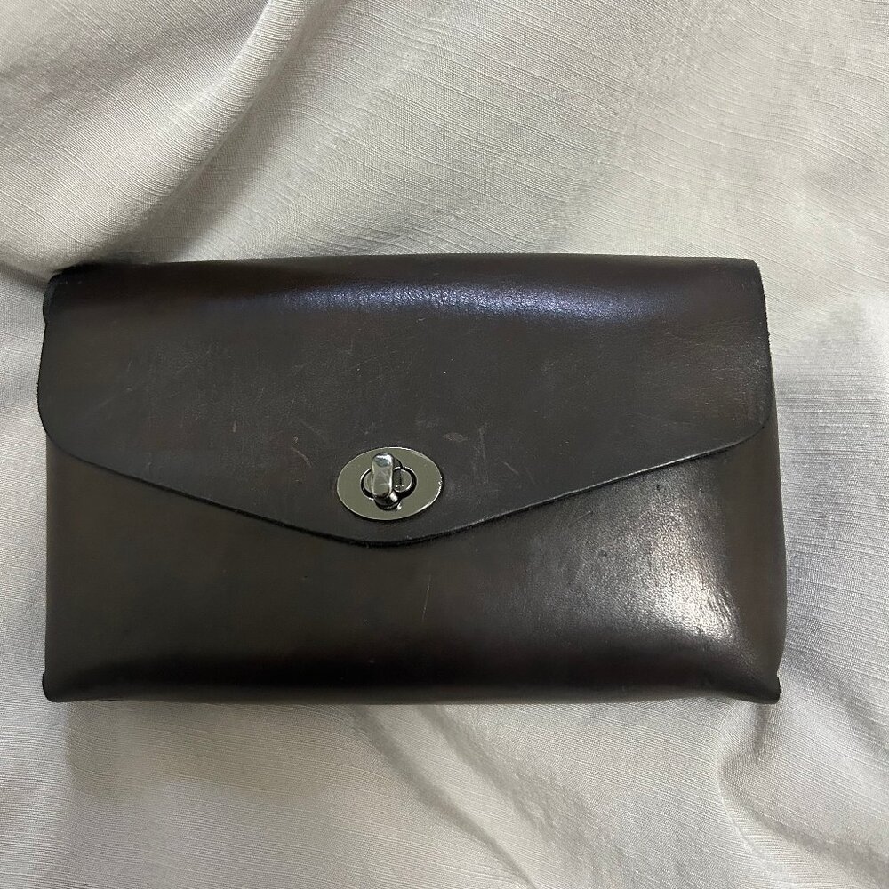 Handmade leather bag -attaches to belt